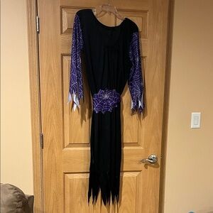 Spider woman/witch belted dress costume one size